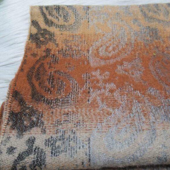 CEJON Ombre Paisley Woven Scarf Fringe Trim One Size - Picture 8 of 9